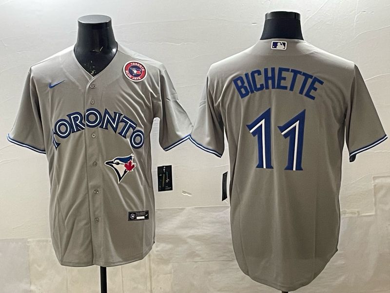 Men 2025 Toronto Blue Jays #11 Bichette Grey Game Nike MLB Jersey style 02->toronto blue jays->MLB Jersey